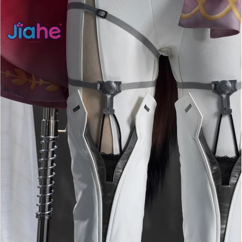 게임 Wuthering Waves Lupa 코스프레 의상 점프 슈트 신발 커버 테일 망토 가슴 갑옷 소품 세트 할로윈 고품질 새 유니폼