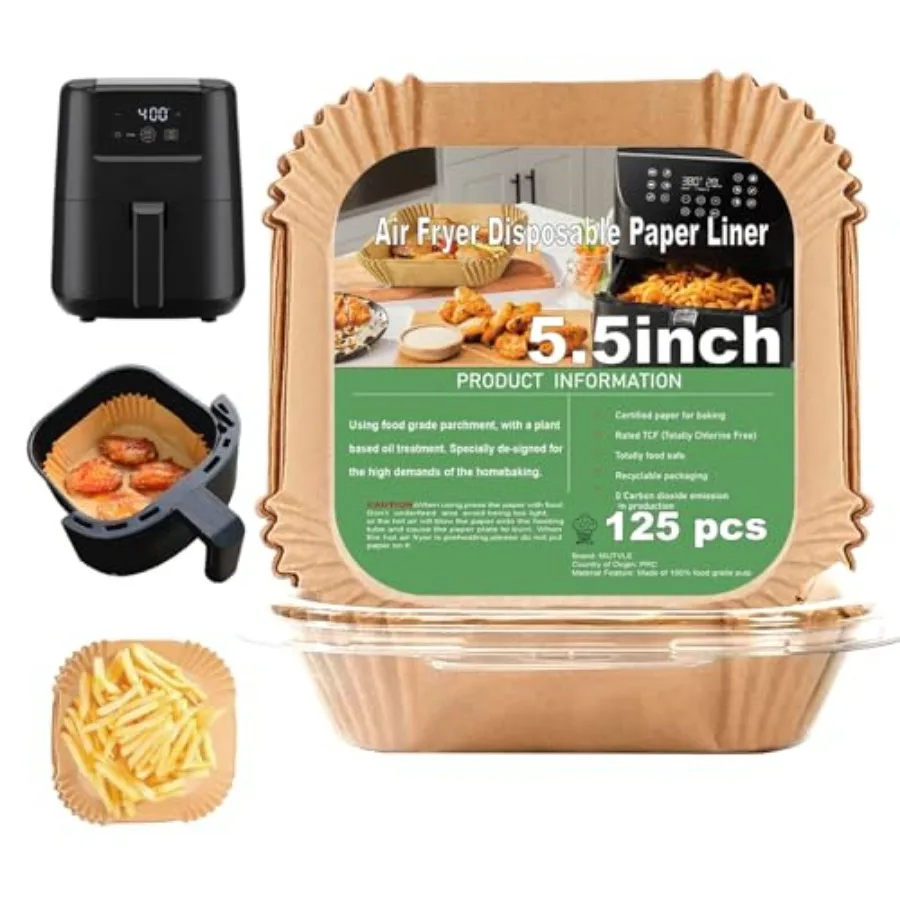 2 QT Air Fryer Liners for CHEFMAN 2 Qt Mini Air Fryer, Air Fryer Liners Disposable Small 2 qt 2.6qt, Small AirFryer Liners, DAS
