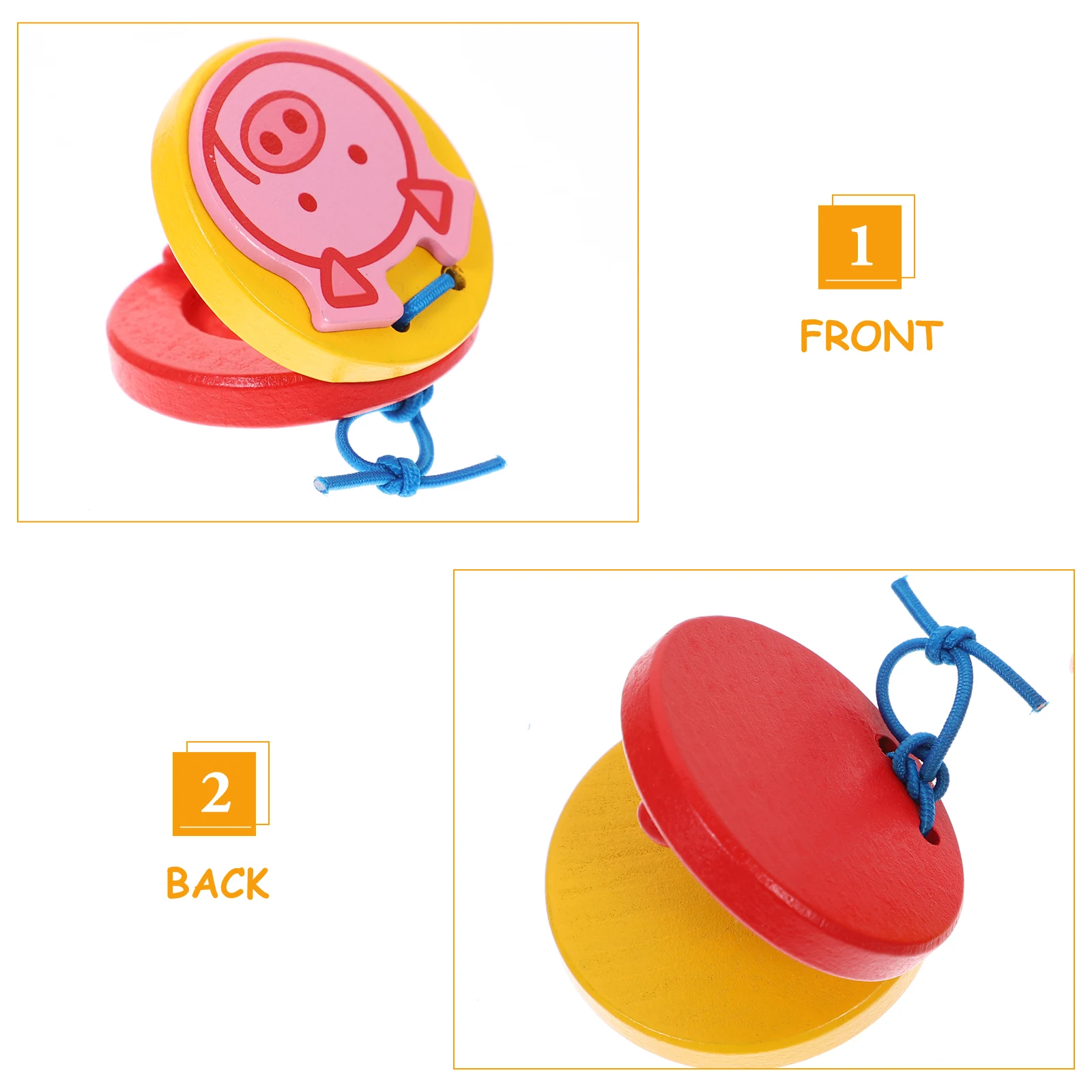 

8 Pcs Wooden Animal Soundboard Toddlers Musical Instruments Castanets Cartoon Hand Clapper for Kids Toy Baby