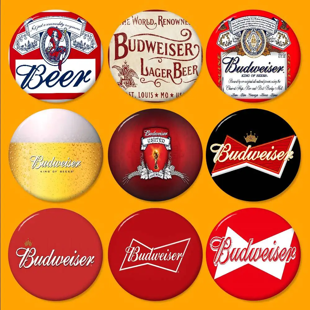 King Of Beer B-Budweiser Tinplate Soft Button Pin Brooch Metal Badge Custom Jewelry Accessories Hat Bag Lapel