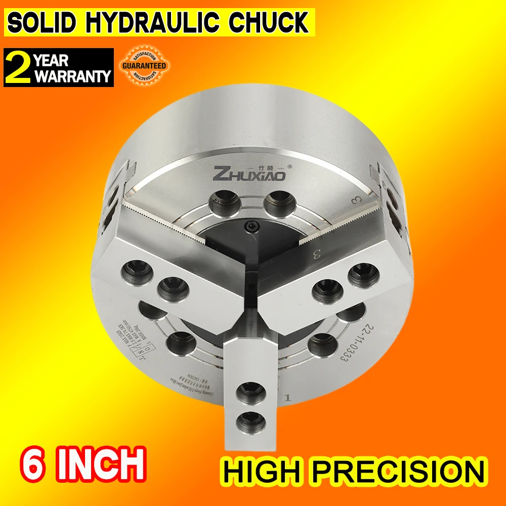 6 Inch Solid Hydraulic chuck 3 jaw power chuck CNC machine tool lathe fixture with flange