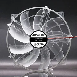 22cm Large Size Slient Cooling Fan 22030 220mm Thickness 30mm Quiet Transparent Frame Blade With Protective Mesh