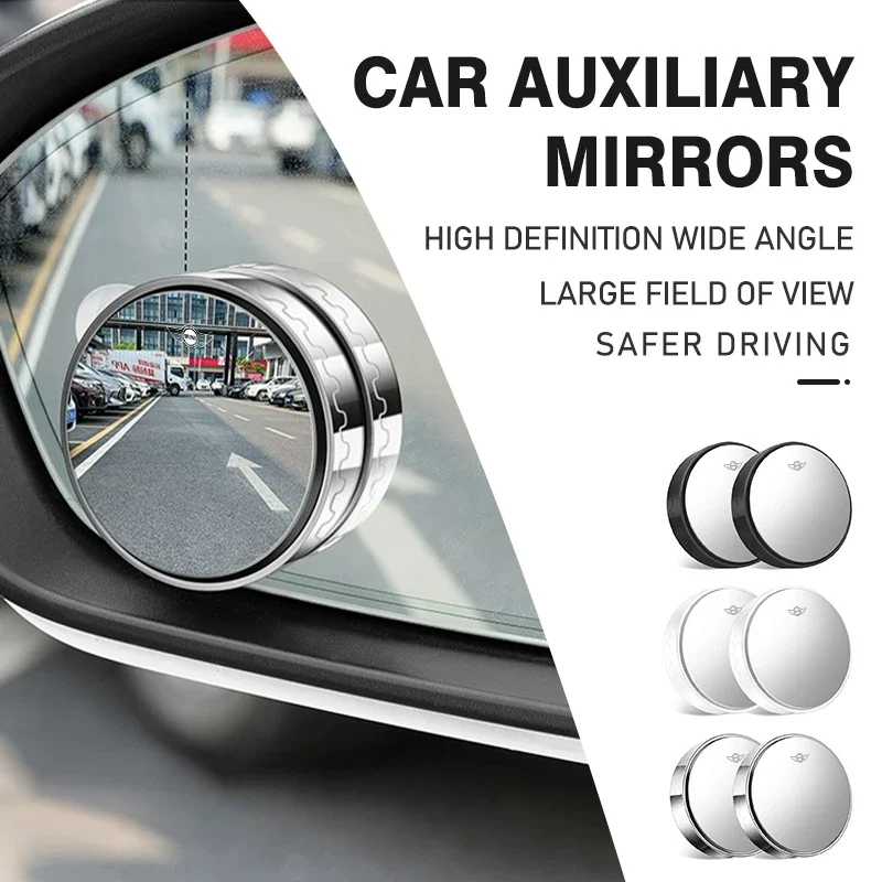 2pcs Blind Spot Mirror Car Suction Cup Parking HD Angle Rearview For MINI Cooper One JCW Clubman Countryman R55 R56 F55 F56