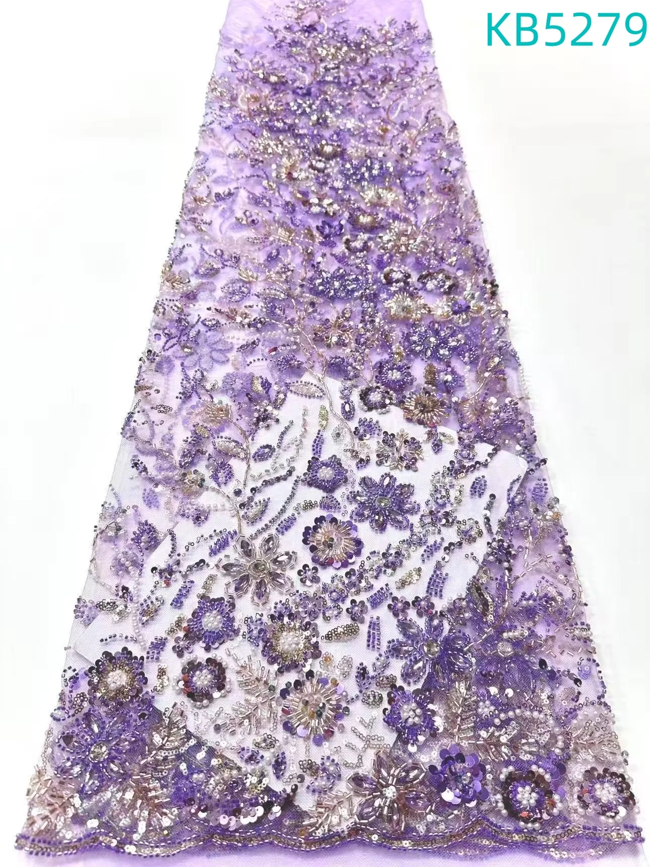 

Luxury Feather French Lace Beaded Lace Fabric African Lace Fabric 2024 High Quality Feather Fabric Sequence For Sewing KB5279