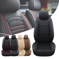 Universal Car Seat Cover PU Leather Front Seat Cover Rear Split Bench Cover All Season 5D Coverage Seat Protection for Car SUV