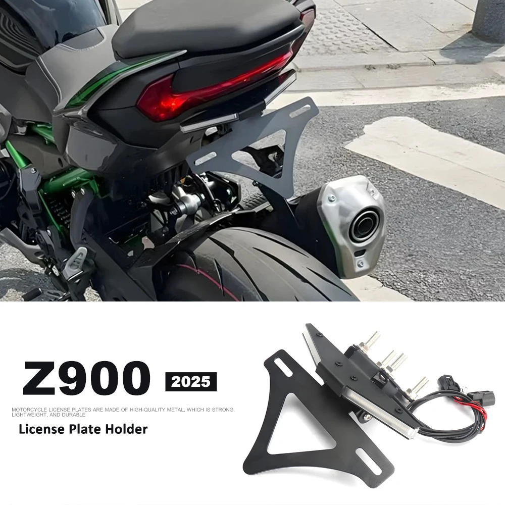 

License Plate Holder For KAWASAKI Z 900 Z900 SE z 900 se 2025 Motorcycle Tail Frame Bracket LED Number Light Fender Eliminator