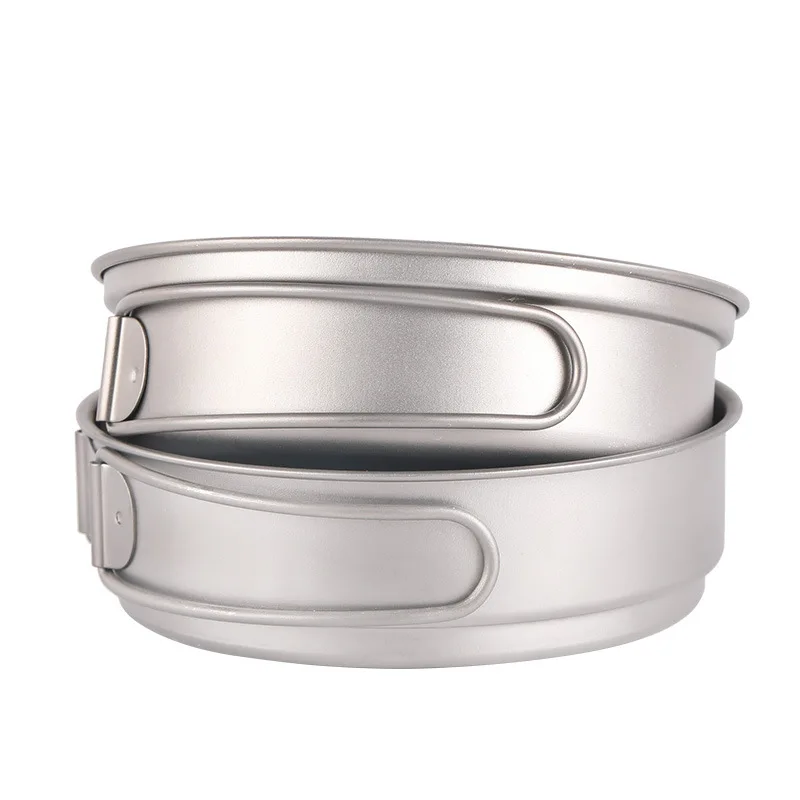 Outdoor Hiking And Camping Eco-friendly Titanium Frying Pan - Compatible With Gas And Induction Cooker