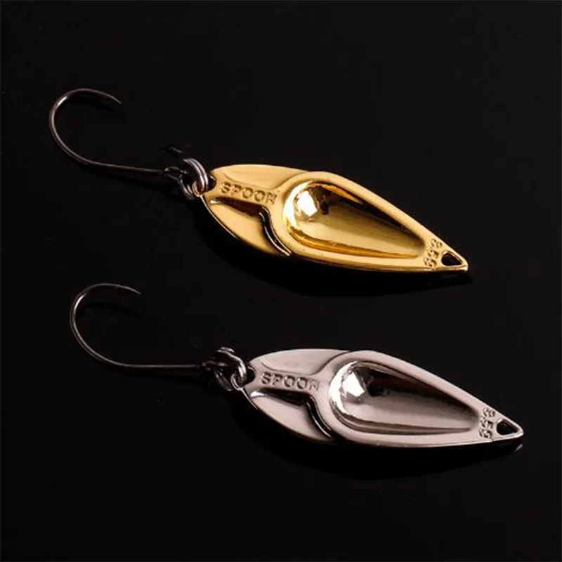 Fishing DD Spinner Spoon Bait Jigbait2.5/3.5/5g Gold Silver Lure Spoon Hard Bait Sequin Noise Paillette Metal Baits Pesca