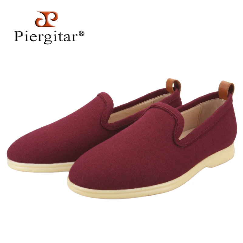 

Piergitar Autumn And Winter New Premium Angora Red Wool Walk Loafers Handcrafted In GuangZhou Slip-On Men's Casual Shoes Flats