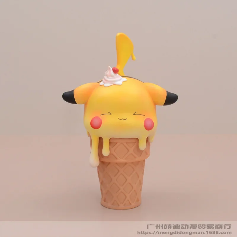 Figurines mignonnes d'anime Pokemon Cone Ice Cream Series, Pikachu, Gengar, Psyresines, Sicilax, Kawaii Butter, PVC Strengthening Model, Ornament Toys, Gift