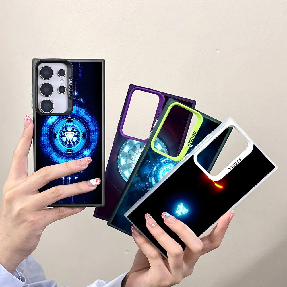 Iron Man's Heart Logo Arc Reactor Case for Samsung Galaxy A07 A04 A04s A10 A20s A04e A05s A06 A50 A50s Shockproof Phone Cover
