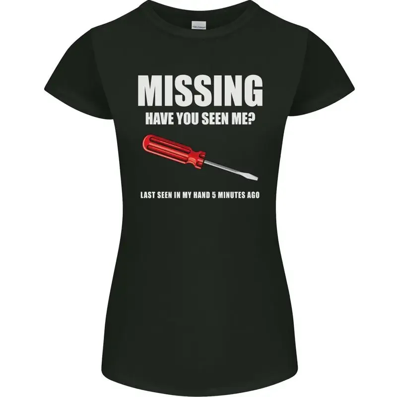 Missing Screwdriver Funny Carpenter DIY Womens Petite Cut T-Shirt