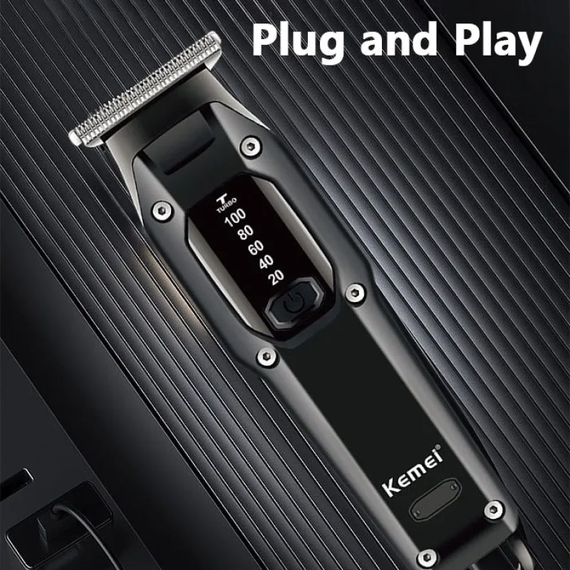 Kemei ไฟฟ้าที่ตัดขนตัด Maching ไร้สาย Trimmer Men Professional เครื่อง Clipper ผมชาร์จตัดผม