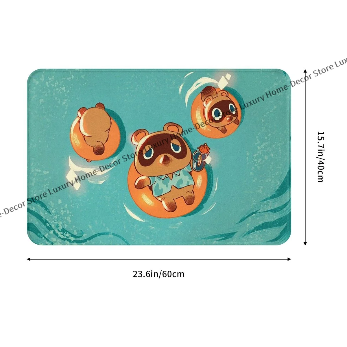 Animal Crossing: New Horizons Non-slip Doormat Swimming Bath Kitchen Mat Prayer Carpet Flannel Pattern Decor
