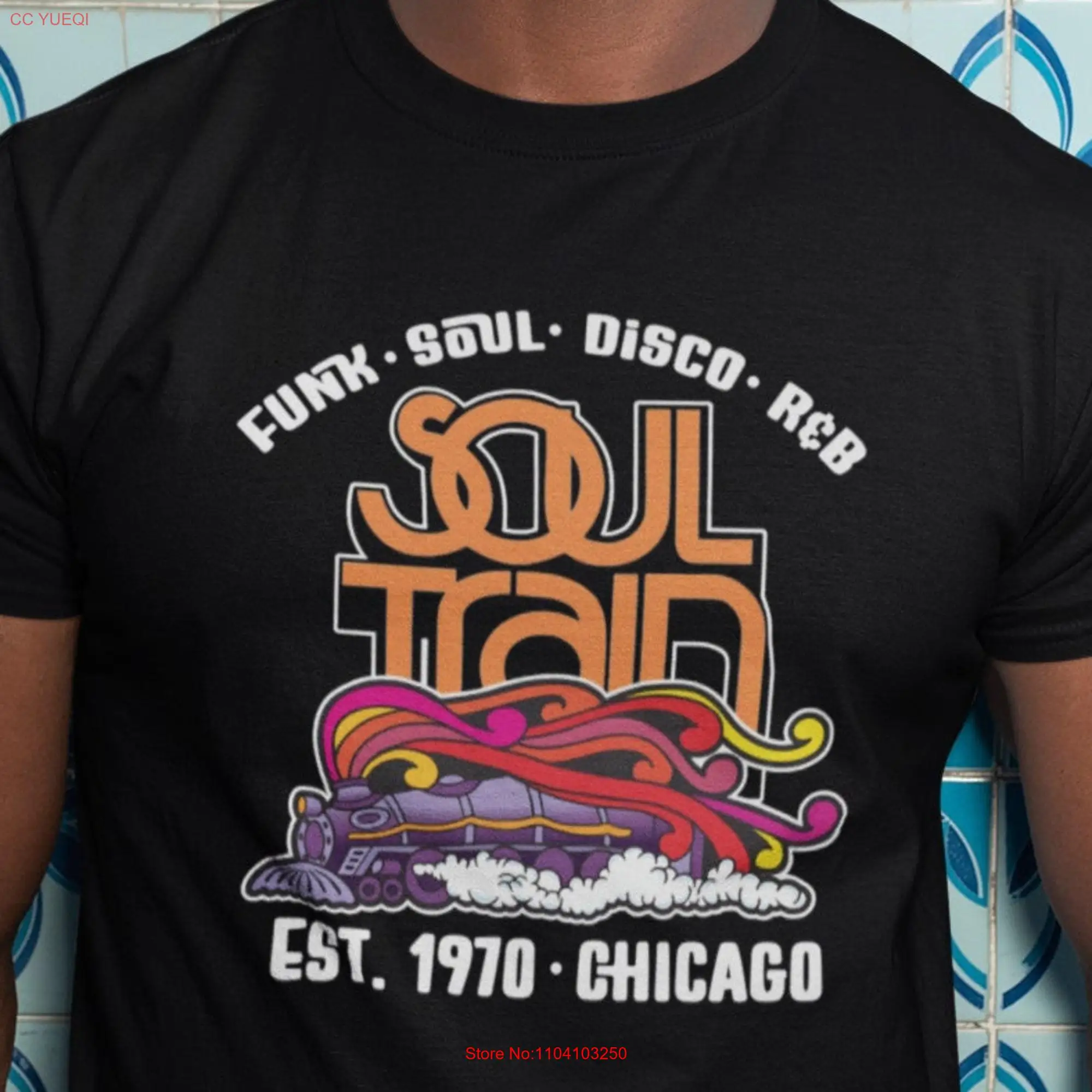 Soul Train Vintage Platten label T-Shirt lange oder kurze Ärmel