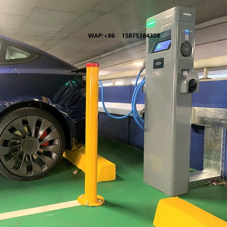 Commercial AC Charger 7kW 11kW 22kW Dual Guns Type2 7 Inch LCD Display OCPP1.6J 230V 380V POS Payment EV Charging Station