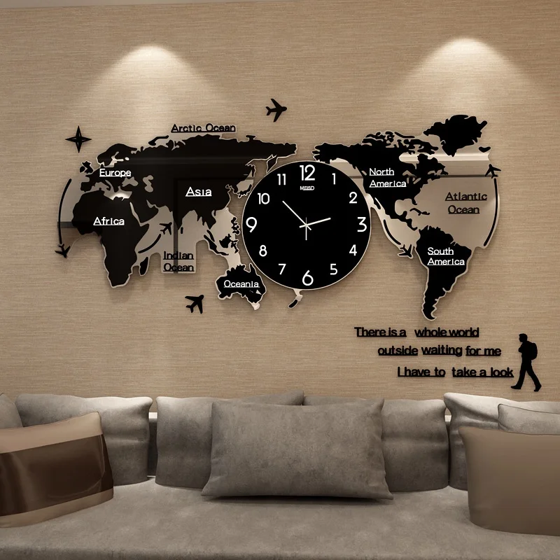 Neue Heiße Einzigartige Acryl Wanduhr 3D DIY Große Wand Hängende Uhr mit Aufkleber Home Dekorationen