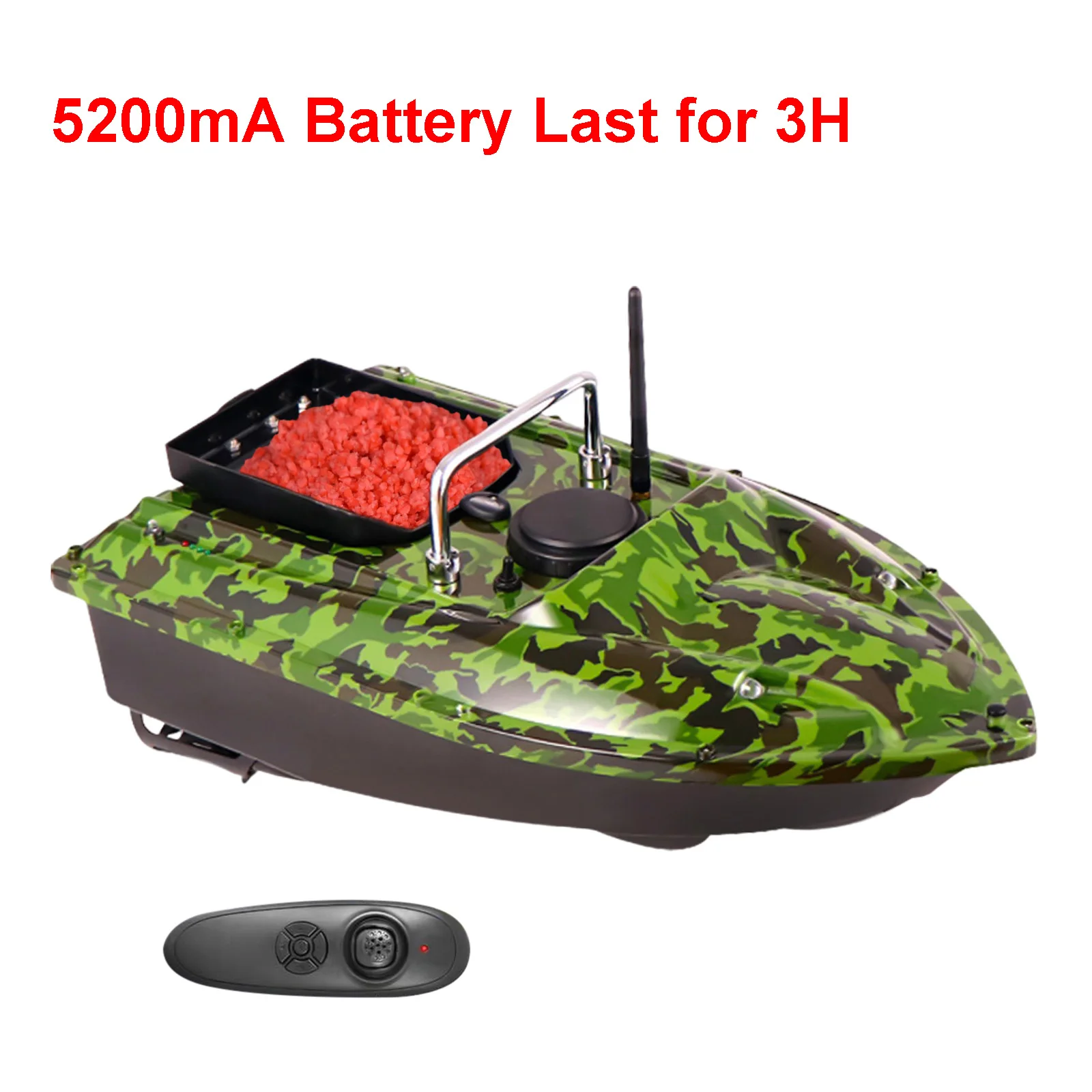 Barco de cebo grande de 220 V con control de crucero, carga de 1,5 kg, luces LED, alertas de baja potencia, con batería incorporada de 5200 mA, funciona para 3 horas