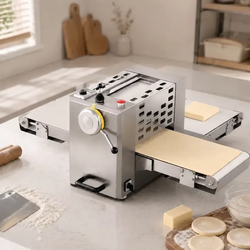 Stainless Steel Commercial Countertop Pastry Machine Foldable for Bakery Dough Rolling and Shaping Professional