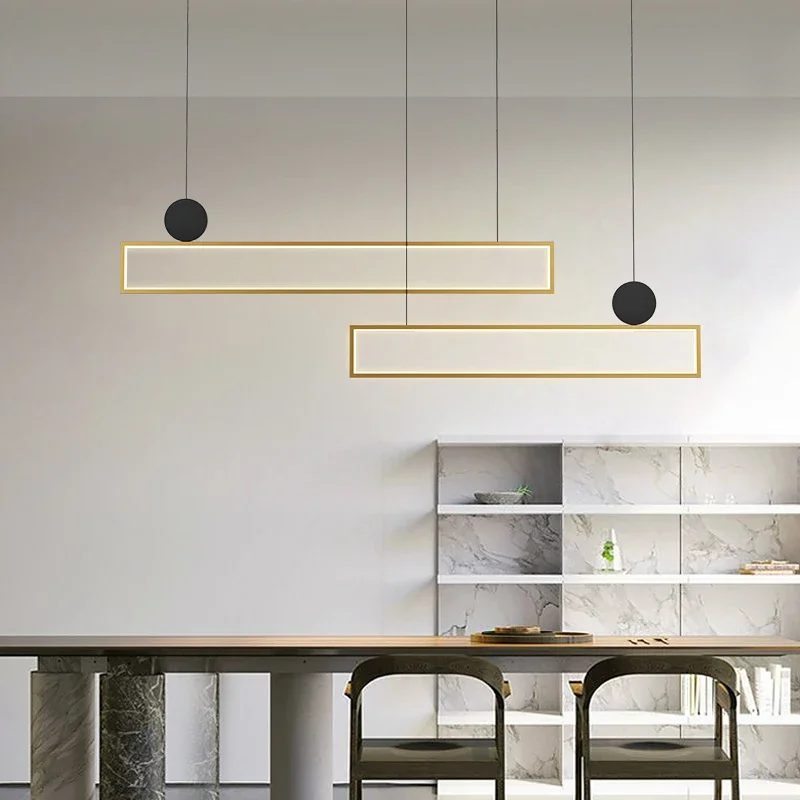 Lustres nordiques à bande minimaliste, lampe et lanternes modernes, ludéviation de personnalité créative pour cuisine et salle à manger