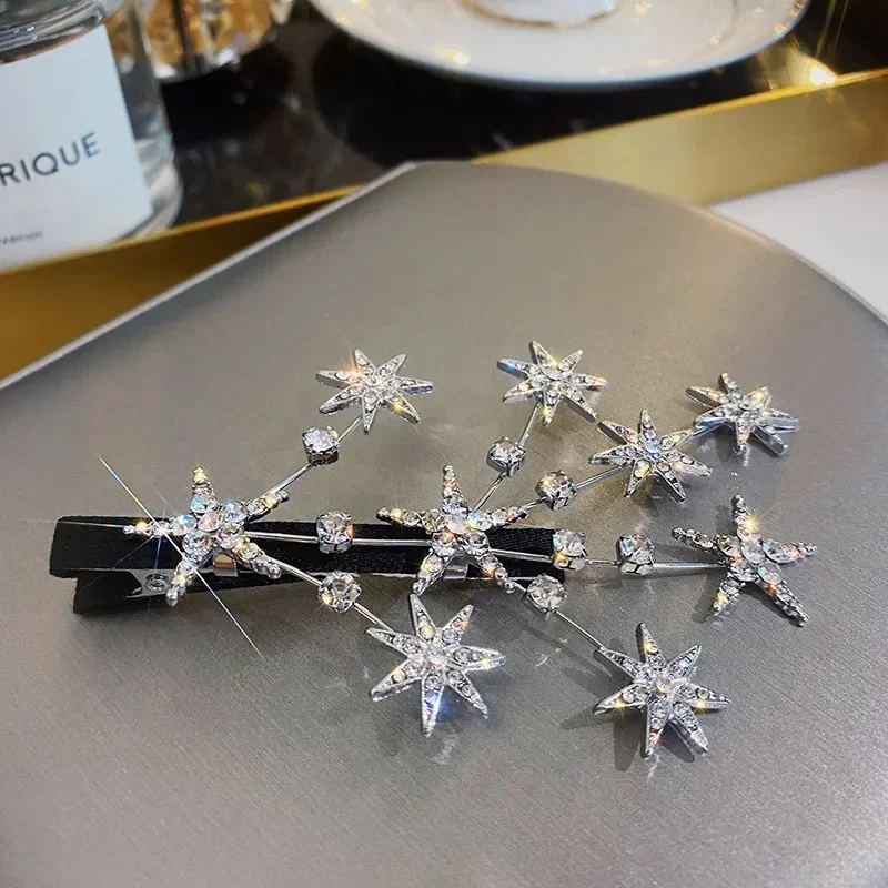 New Women Hair Clip Bling Star Rhinestone Girls Hair Accessories Hairpins Fashion Jewelry Headwear Butterfly Hair Clips Female