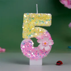 Flower Housewarming Gift Birthday Mini Girl Number Candle Child Cake Decoration Girl Party Supplies Folk Day Votive Candles