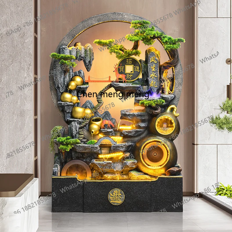 

Water curtain wall rockery fountain landscape living room office flowing water generates wealth floor ornament