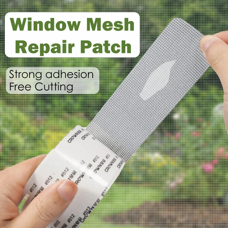 Window Screen Repair Tape, Adhesive Gray Screen Repair Strip, Durable Fiberglass Mesh Tape for Fixing Window and Door Screens