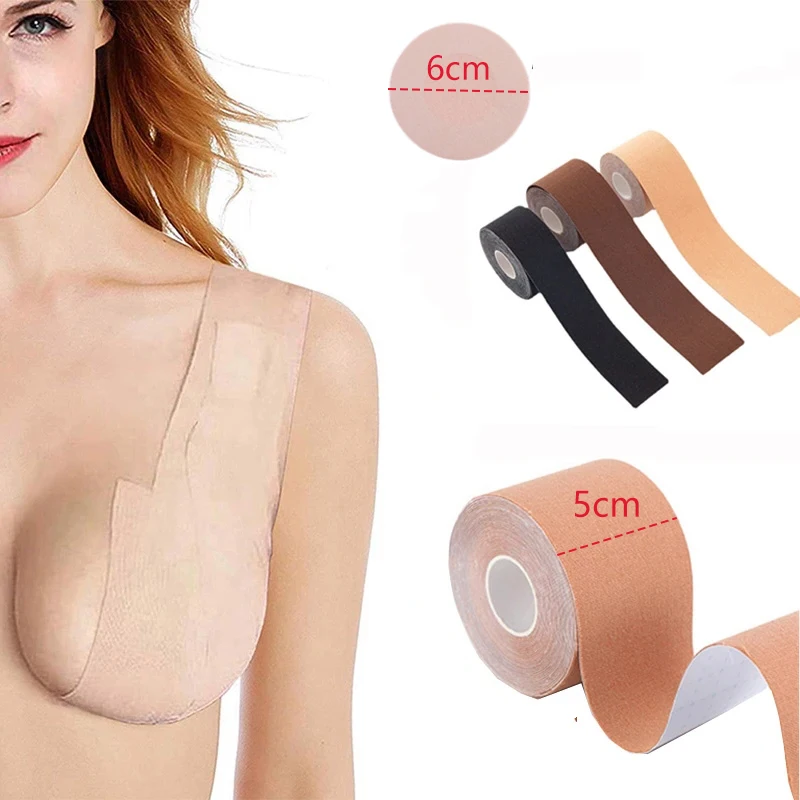 

Women Nipple Stickers Cover Boob Tape For Breasts Invisible Push Up Sticky Bra Fashion 5 Colors Adhesive Belt Lift Chest Pads