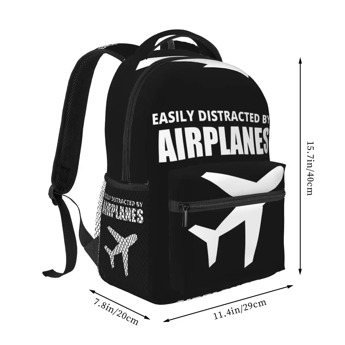 Easily Distracted By Air Planes, Simple Backpack Hot Sale Daypack Large Capacity Kids BookBag School Bag Shoulder Bags Men Women
