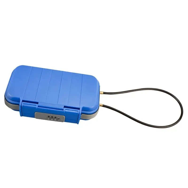AEE8-Portable Safe Boxtravelsafe Box Large Capacity Security Lockbox Code Waterproof Key Lock Box With Removable Cable Handle