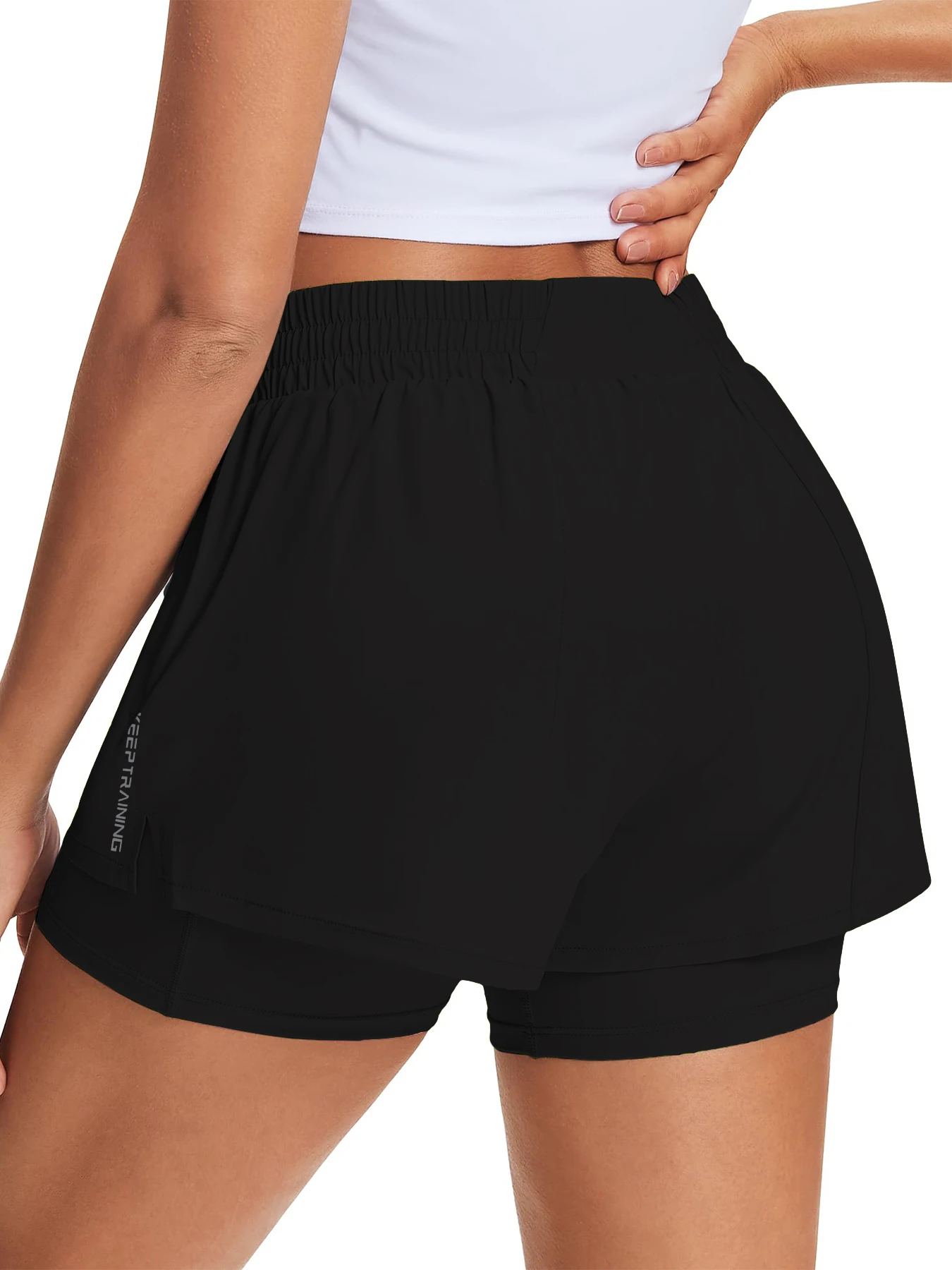 Damen-Freizeit-Sportshorts für Frühling und Sommer, Anti-Exposition Yoga-Shorts, atmungsaktiv, locker geschnitten, für Outdoor-Läufe, Damen-Fitnesshosen – Detail 18