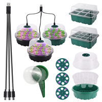 Seed Starter Tray With LED Grow Light Gardening Cultivation Box Plant Succulent Flower Breathable Germination Pot 6/12/13Cell