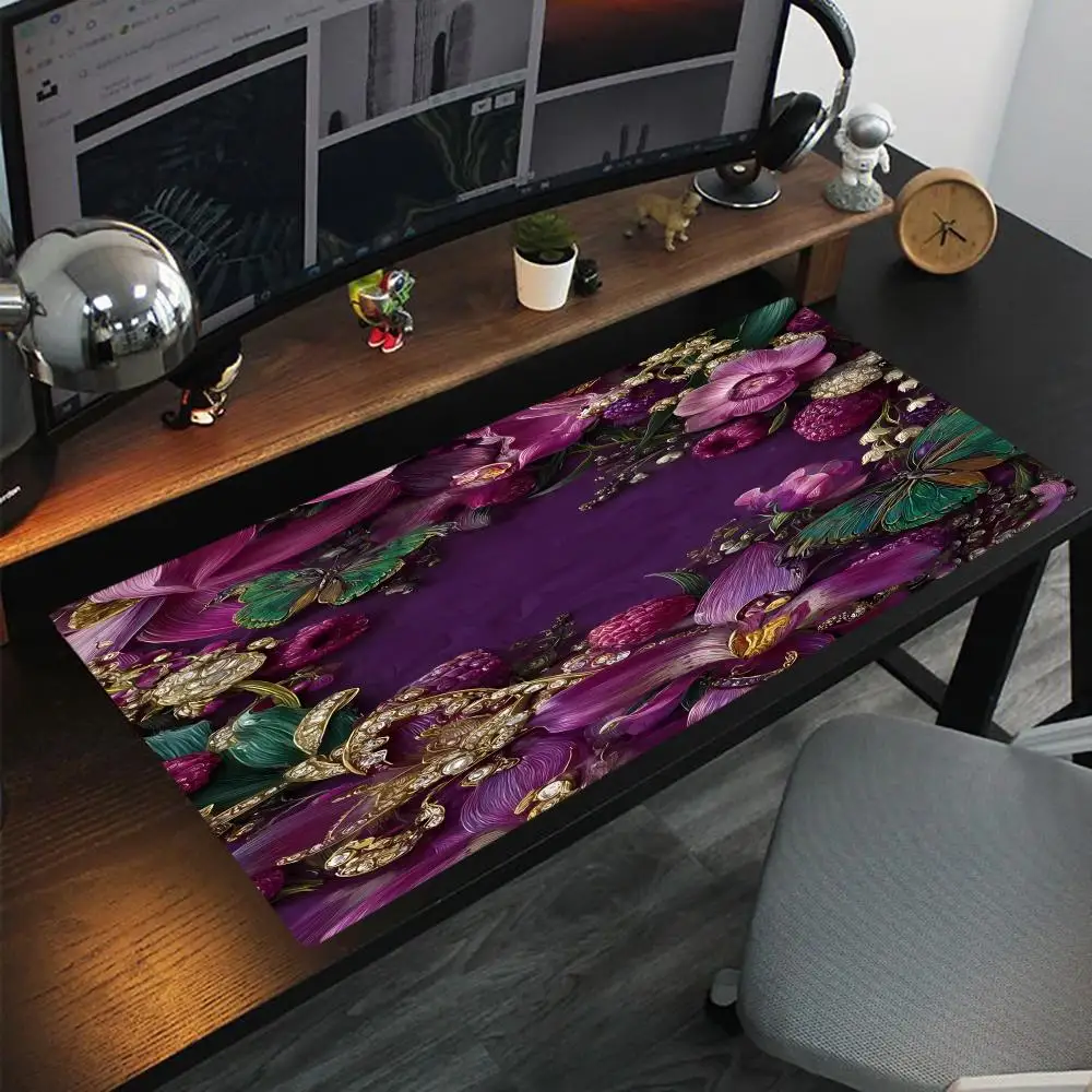 

Purple Butterfly Dance・LuxuryMouse Pad Oversized lock edge mouse pad 6 for gaming computer keyboard and desk