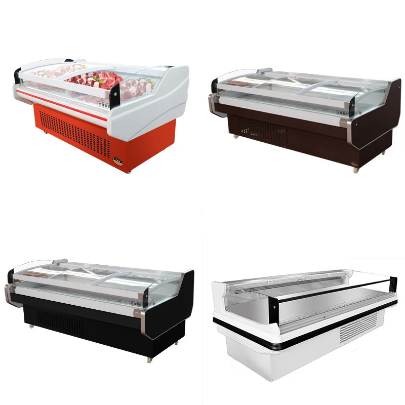 Supermarket Single-Temperature Display Showcase Refrigerator Cool Climate Single Door Glass Door Freezer Meat Seafood Display