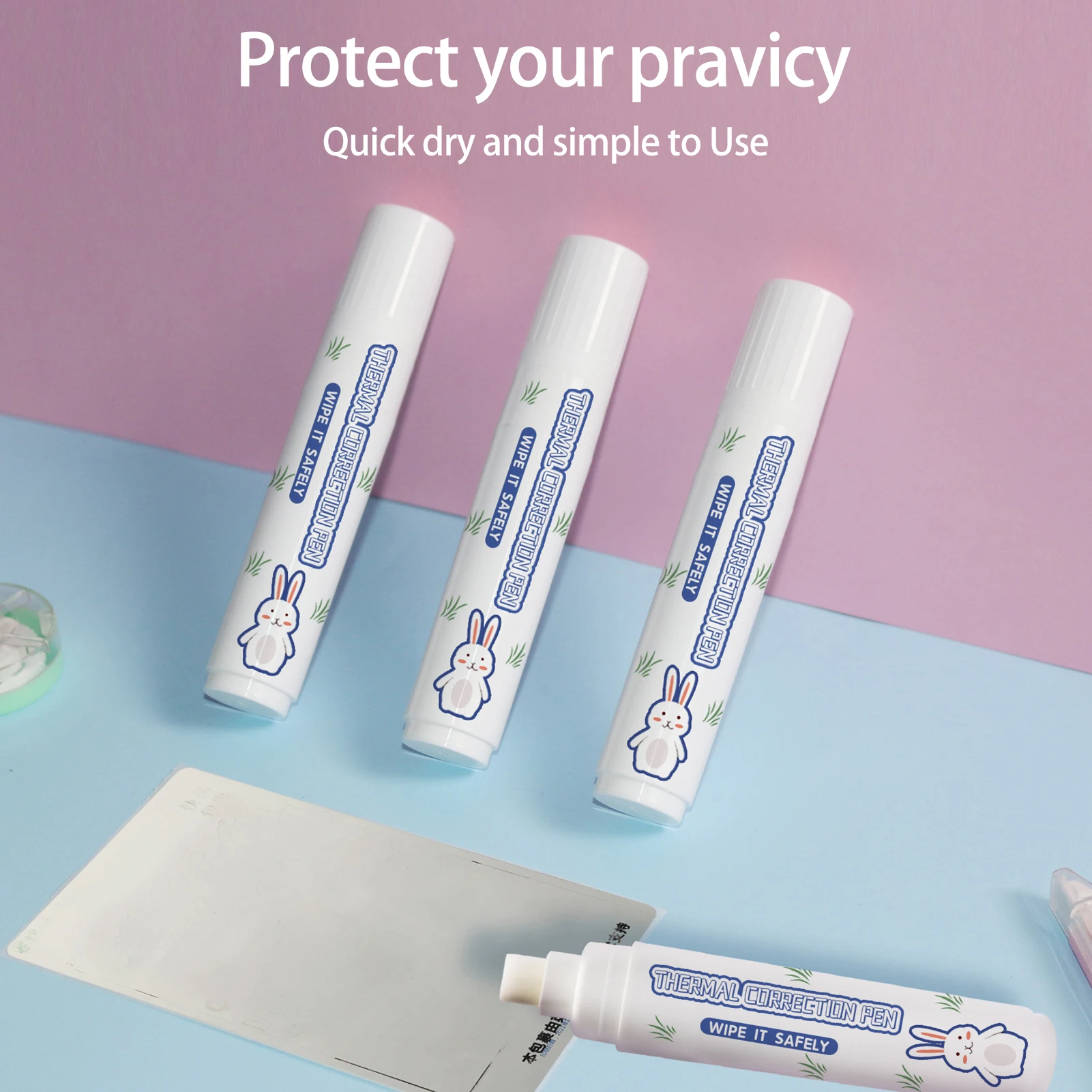 Thermal Paper Correction White Out Liquid Pen Parcel Express Tool for Thermal Label Shopping Bill Data Eraser Privacy Protection