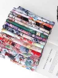 Thin Rayon Fabric Printed By The Meter for Dresses Skirts T-shirt Pants Diy Sewing Needlework Summer Cloth Soft Smooth Flower