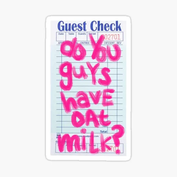 Есть ли у вас, ребята, наклейки с рисунком овса и молока, 5 шт., наклейки для печати дома, милый фон для автомобиля, гостиная, забавные наклейки для ноутбуков и детей