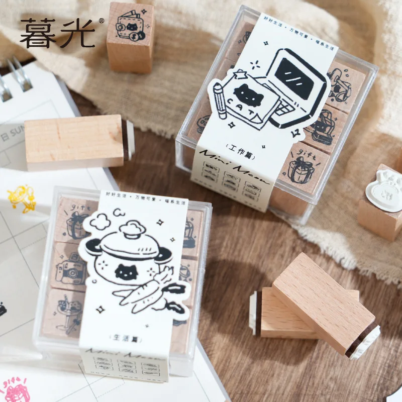 ميني مواء القط ختم مجموعة لطيف سكرابوكينغ DIY هريرة Stamps مجلة ديكور أدوات للفنون Diy بها بنفسك الحرف ألبوم مجلة مخطط