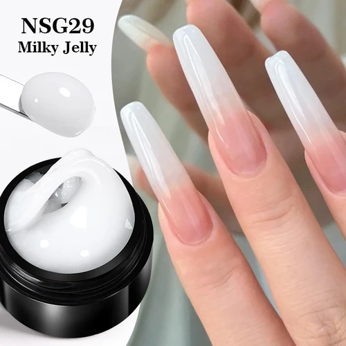 Imagen 2 del producto BORN PRETTY 15ML blanco lechoso antiadherente extensión de manos Gel de uñas para uñas francesas DIY desnudo rosa blanco extensión Gel Nail Art