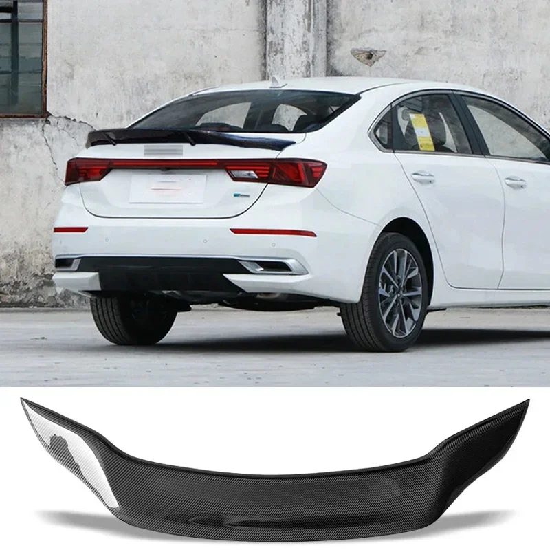 New！ Carbon Fiber Spoiler Type R Car Rear Trunk Wing Ducktail Spoiler For Kia Cerato Forte Sport GT 2019 20 21 22 23