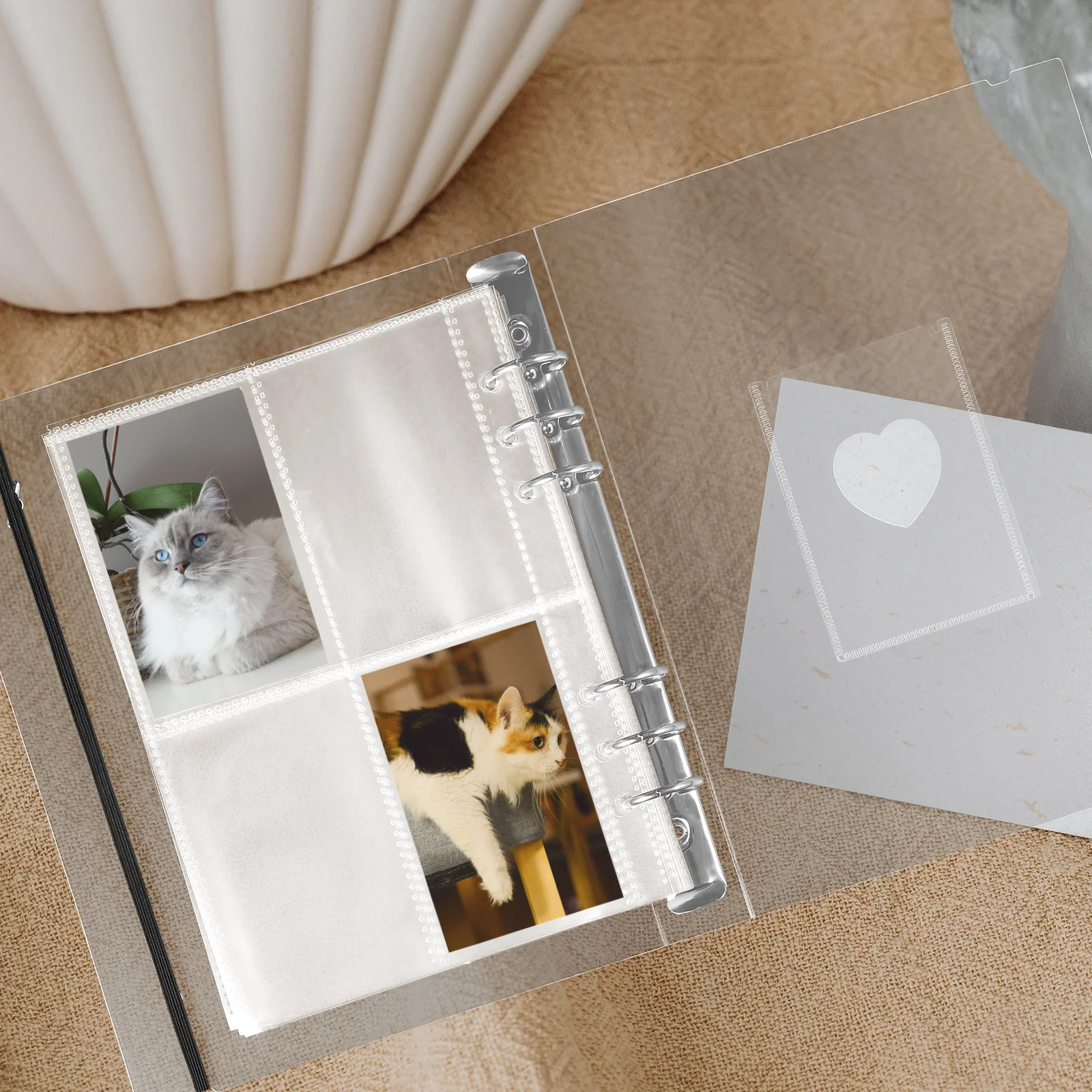 1 مجموعة ألبوم الصور صفحة المجلدات مادة PP واضح فضفاض ورقة تصميم معرف بطاقات الهدايا الائتمانية تخزين مقاوم للماء العملي #3