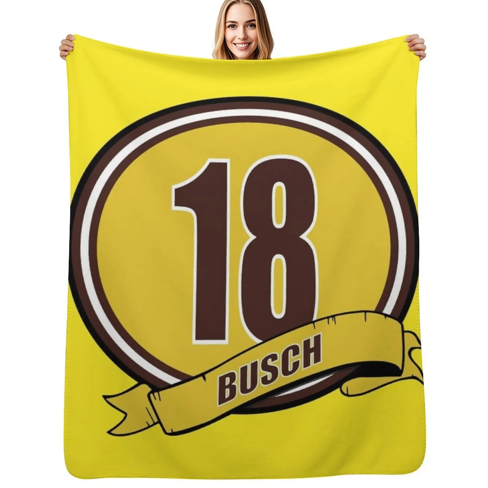 

18 Busch w/Banner Throw Blanket Soft Plush Blanket as Housewarming Gift