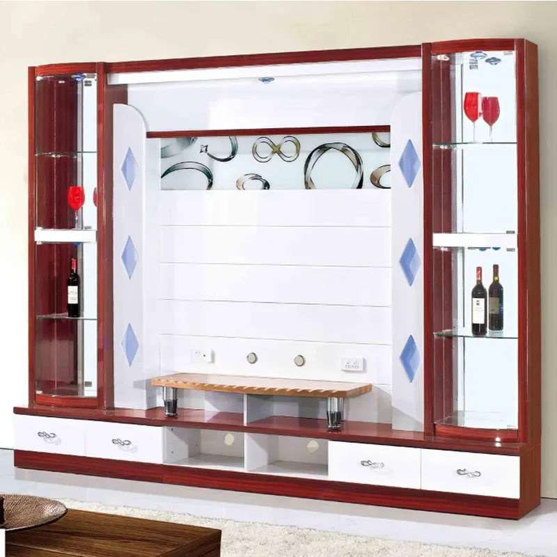 Modern Simple Living Room TV Cabinet with Stereo System Overall Combination Furniture Unit for Home Entertainment Center
