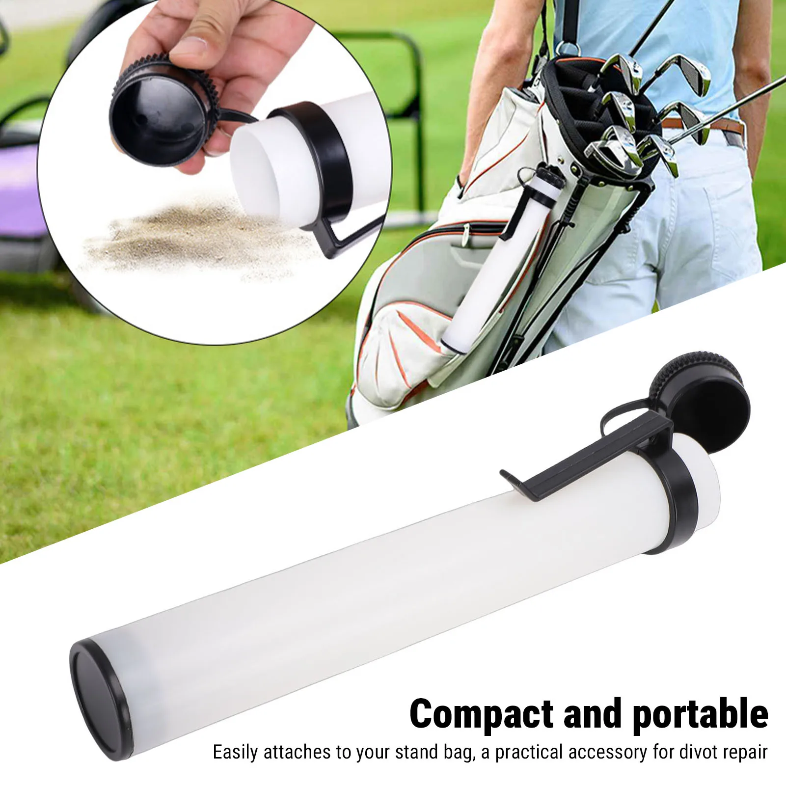 

Портативный контейнер для песка из АБС-пластика, аксессуар для ремонта дивотов, для гольф-сумок и тележек, для использования на открытом воздухе