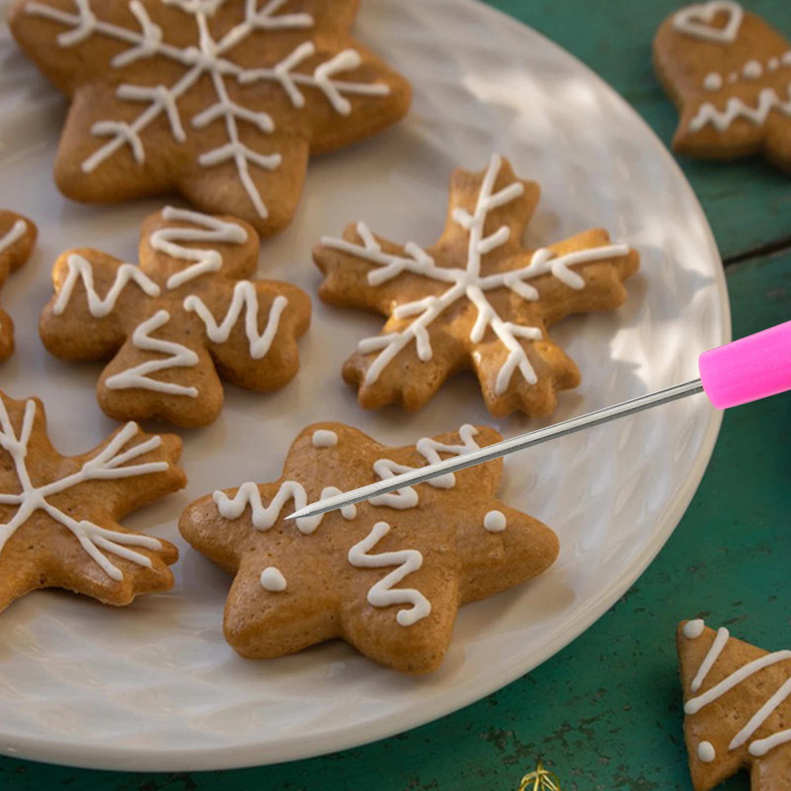 

6Pcs Cake Scribe Tool Bright Color Generous Design Sugar Cookie Decorating Supplies Home Kitchen Baking Equipment