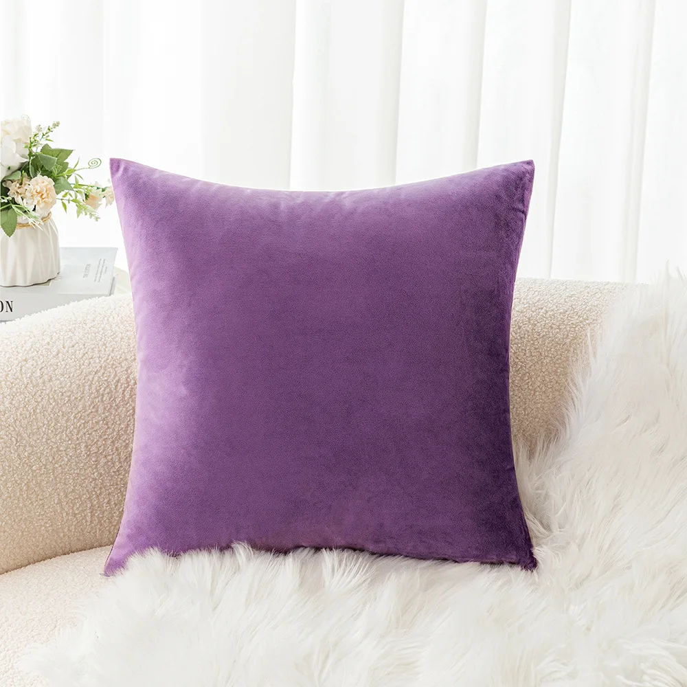 Velvet Pillowcase, Sofa Cushion Cover, Solid Color Home Fabric Art Living Room 30x50 40x40 45x45 50x50 60x60cm 34colors