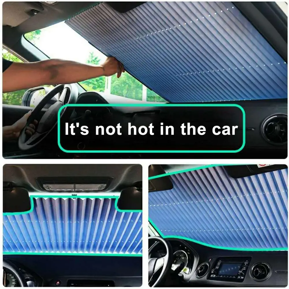 Car Retractable Windshield Sun Visor Car Retractable Curtain Sunshade Extra Uv Protection Windshield Cover Front Rear for Cars