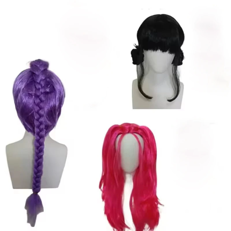 Picture 4: Halloween Girl group Cosplay Wig Heat Resistant Synthetic Hair for Women Girls Group Roleplay Props Carnival