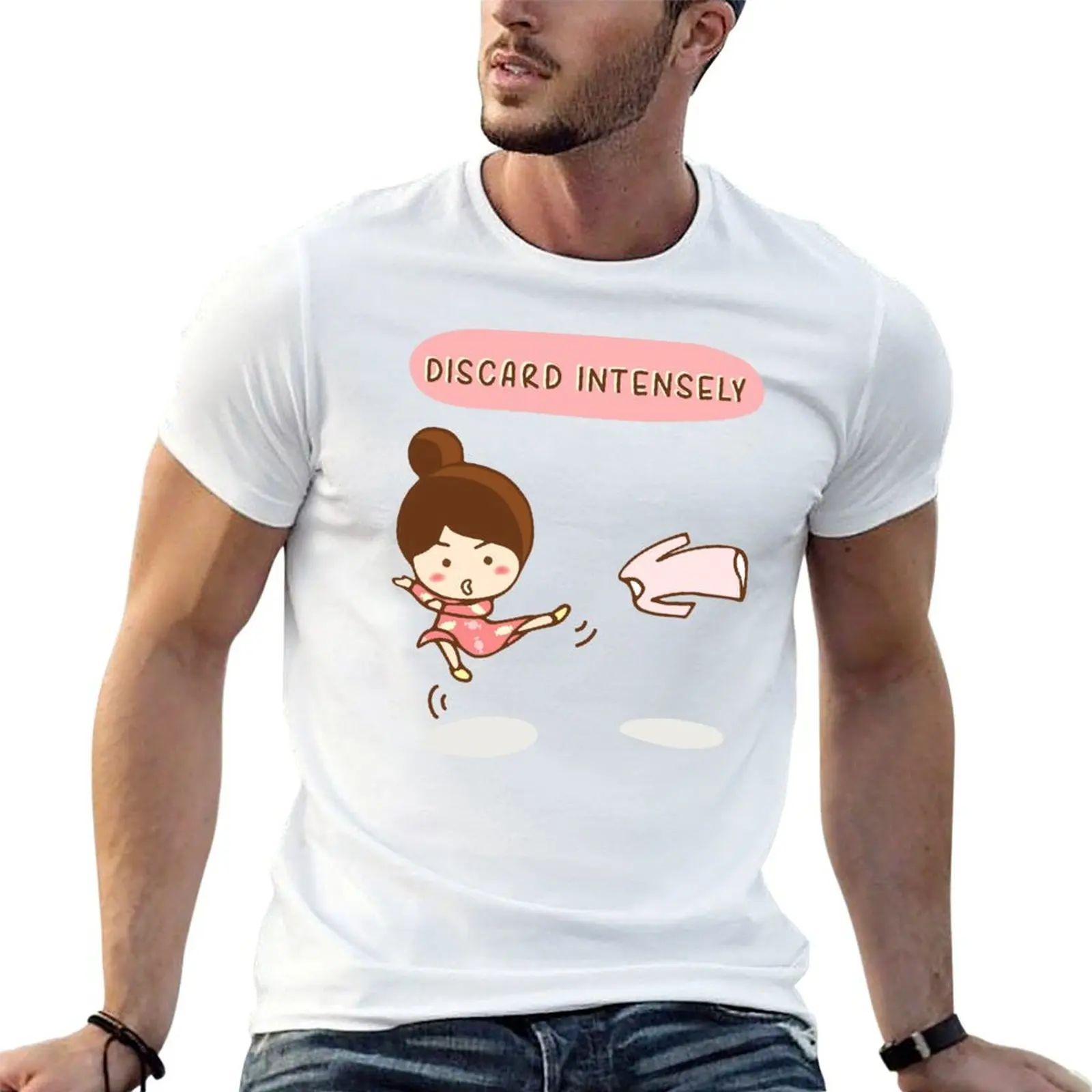 Konmari T-Shirt Basic Breathable Solid Color T-Shirt